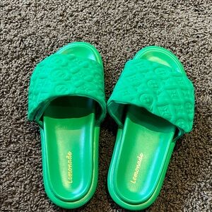 NEW Lemonade Green Slide Sandals